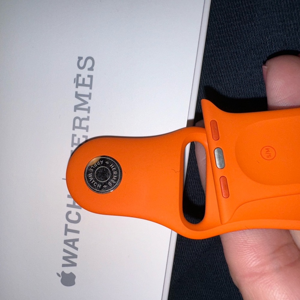 Hermes Orange Apple Watch Band - Picture 2 of 2